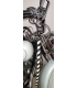 Fouet guidon de moto whips noir et blanc torsadé
