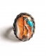 Bague ovale turquoise oyster copper argent