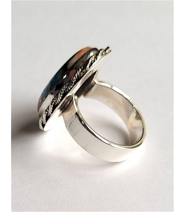 Bague ovale turquoise oyster copper argent