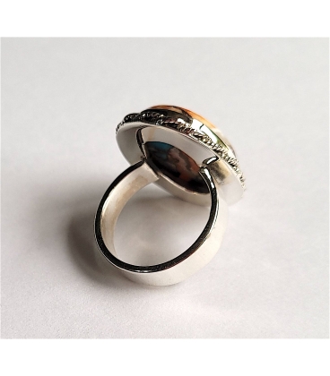 Bague ovale turquoise oyster copper argent