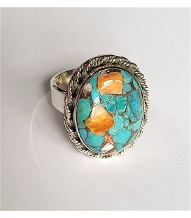 Bague ovale turquoise Oyster Copper