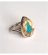 Bague forme goutte argent turquoise oyster copper