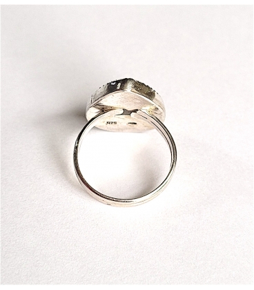 Bague forme goutte argent turquoise oyster copper