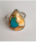 Bague forme goutte argent turquoise oyster copper