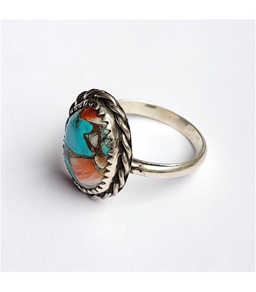 Bague turquoise oyster copper argent