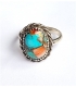 Bague turquoise oyster copper argent