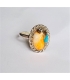 Bague ovale argent turquoise oyster copper