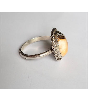 Bague ovale argent turquoise oyster copper