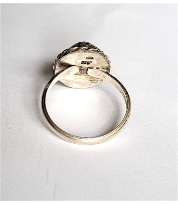 Bague ovale argent turquoise oyster copper