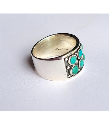 Bague anneau et ses petites turquoises
