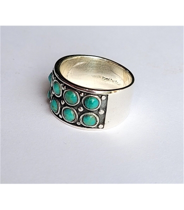 Bague anneau et ses petites turquoises