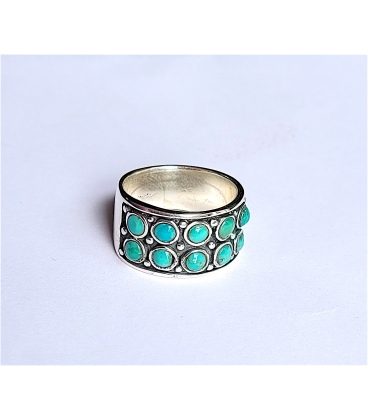 Bague anneau et ses petites turquoises
