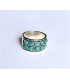 Bague anneau et ses petites turquoises