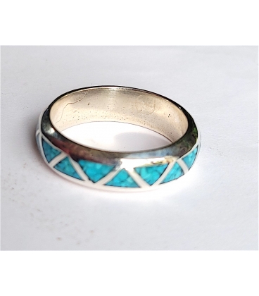 bague anneau Navajo inscrustation de turquoises