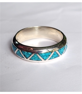 bague anneau Navajo inscrustation de turquoises