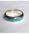 bague anneau Navajo inscrustation de turquoises