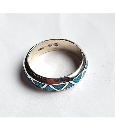bague anneau Navajo inscrustation de turquoises