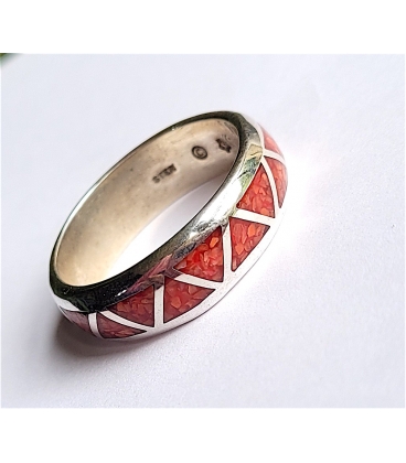 Bague anneau navajo Corail