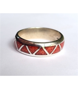 Bague anneau navajo Corail