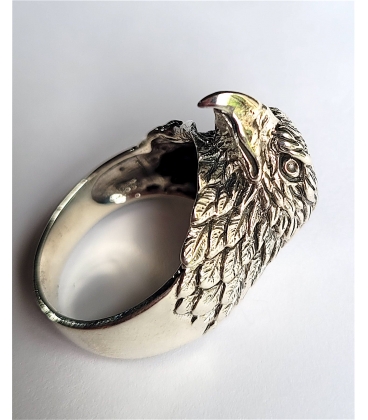 Bague tête de rapace argent
