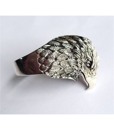 Bague tête de rapace argent