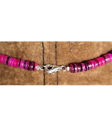 Collier perles Heishi rose