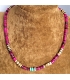 Collier perles Heishi rose