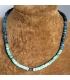 Parure Collier, Bracelet et Boucles d'oreilles bleu perles d'Heishi