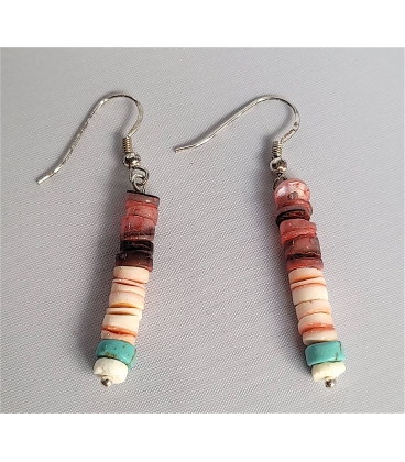 Boucles d'oreilles en perles d'Heishi mélo de couleurs