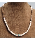 Collier en perles Heishi coquillage melo de couleurs