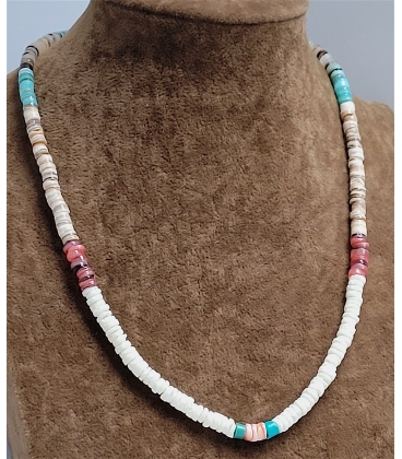Collier en perles Heishi melo de couleurs