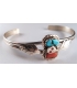 Bracelet argent turquoise et corail