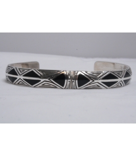 bracelet argent onyx