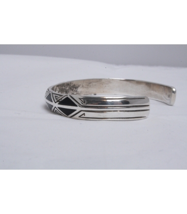 bracelet argent onyx