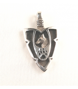 Pendentif flèche mofif loup et patte de loup
