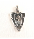 Pendentif pointe de flèche mofif loup et patte de loup