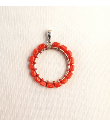 Pendentif en Corail rond