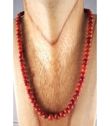 Collier avec perles en Corail