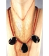 Collier en perles de Corail et onyx