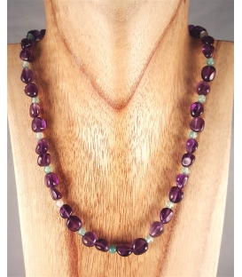 Collier en améthyste et jade