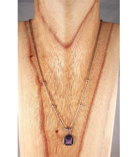 Collier argent et Améthyste