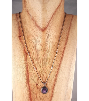 Collier argent et Améthyste