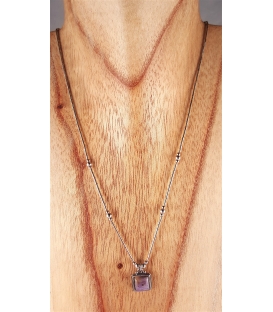 Collier argent et Améthyste