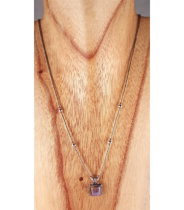 Collier argent et Améthyste