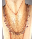Collier en fils d'argent et Améthyste