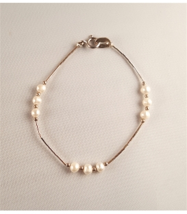 Bracelet argent et perles