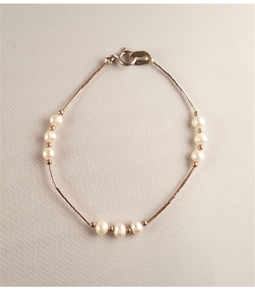 Bracelet argent et perles