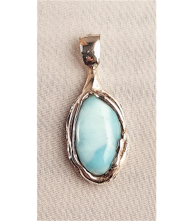 Pendentif argent et Larimar