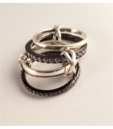 Bague 4 anneaux en argent