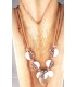 Collier perles bois et coquillage
